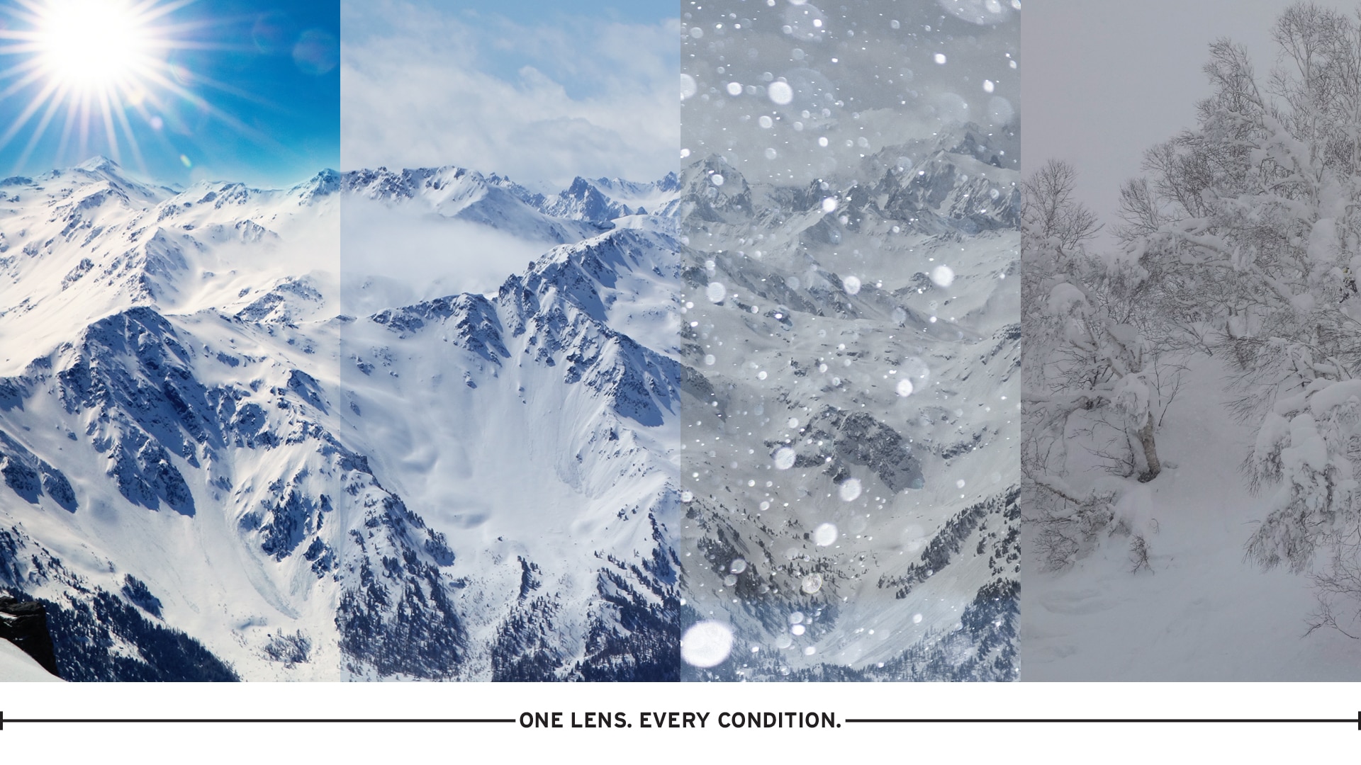 Snowy Mountain View Through Polarized Automatic Lens