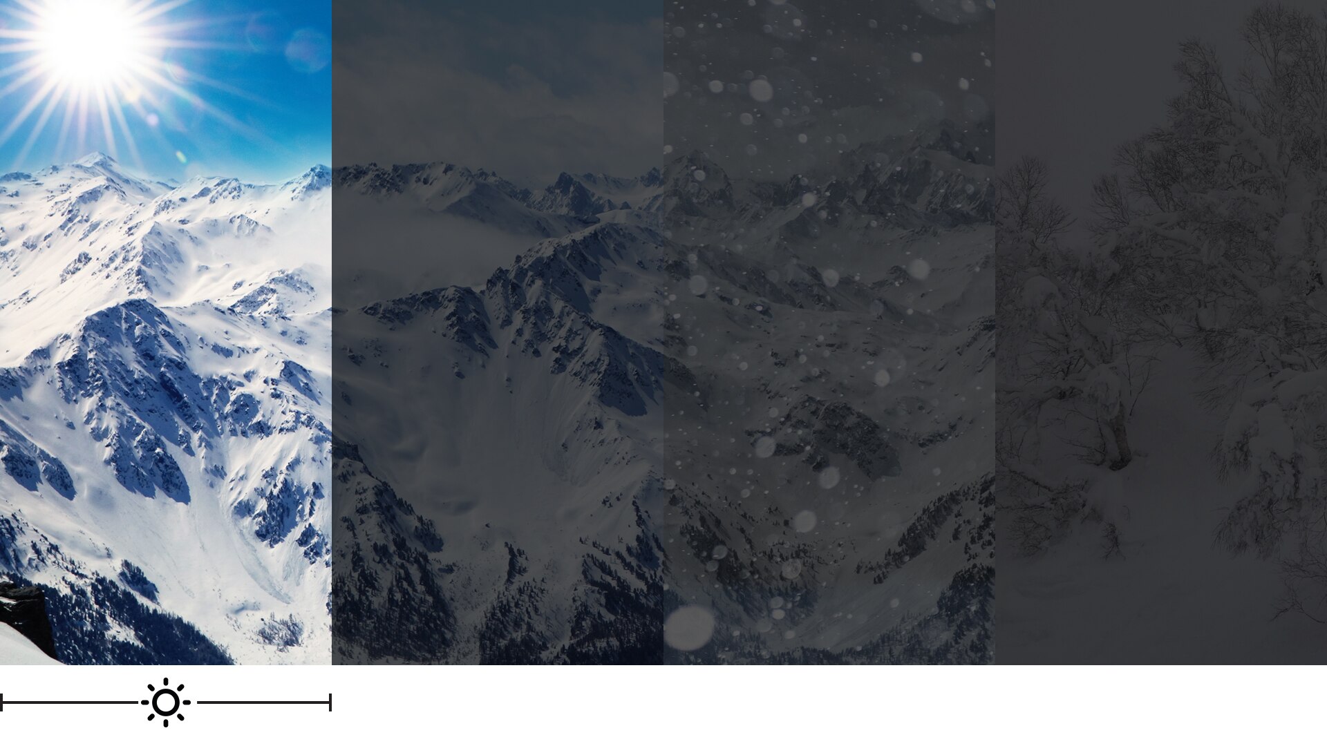Polarized Lens Over Snowy Mountains
