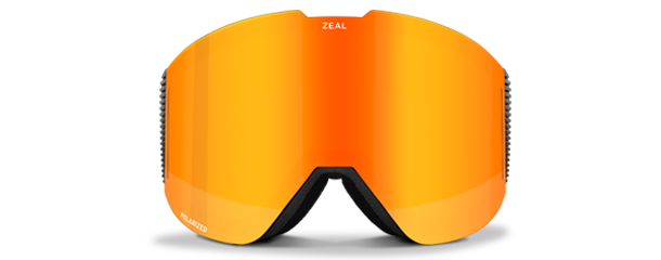 winter goggles with orange lens