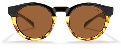 black and tortoise sunglass frame with bronze lenses